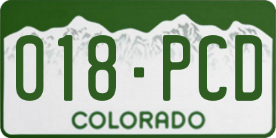CO license plate 018PCD