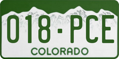 CO license plate 018PCE