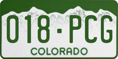 CO license plate 018PCG