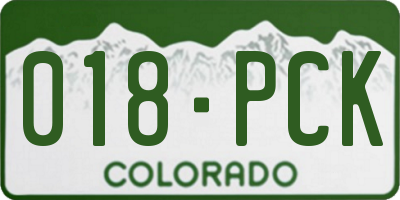 CO license plate 018PCK