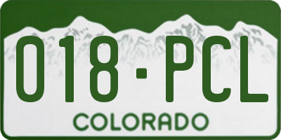 CO license plate 018PCL