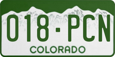 CO license plate 018PCN