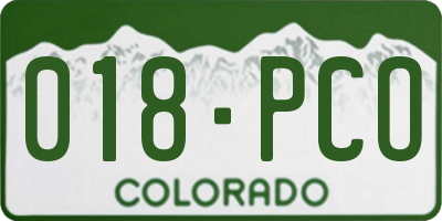 CO license plate 018PCO