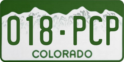 CO license plate 018PCP