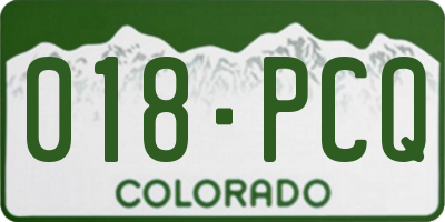 CO license plate 018PCQ