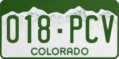 CO license plate 018PCV