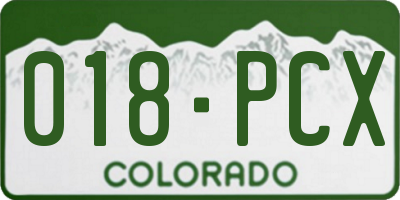 CO license plate 018PCX