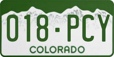 CO license plate 018PCY