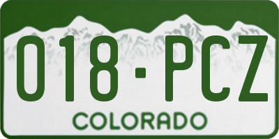 CO license plate 018PCZ