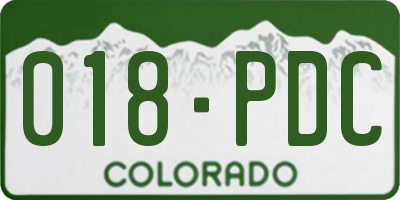 CO license plate 018PDC