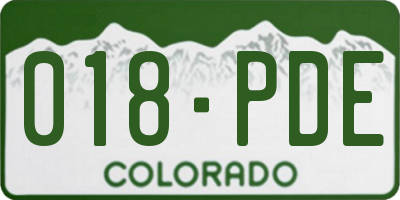 CO license plate 018PDE