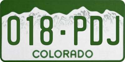 CO license plate 018PDJ