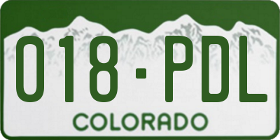 CO license plate 018PDL
