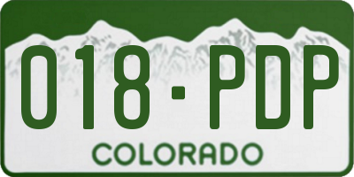 CO license plate 018PDP