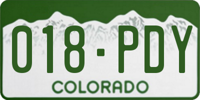 CO license plate 018PDY