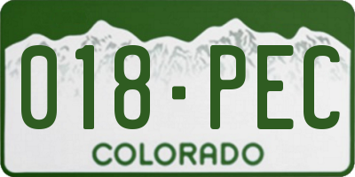 CO license plate 018PEC