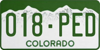 CO license plate 018PED