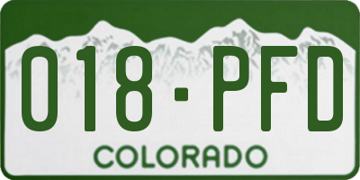 CO license plate 018PFD
