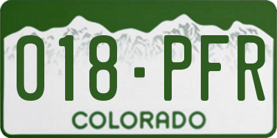 CO license plate 018PFR