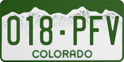 CO license plate 018PFV