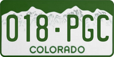 CO license plate 018PGC