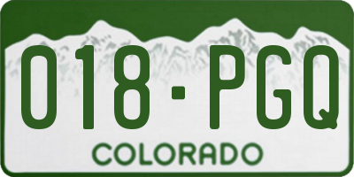 CO license plate 018PGQ