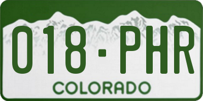 CO license plate 018PHR