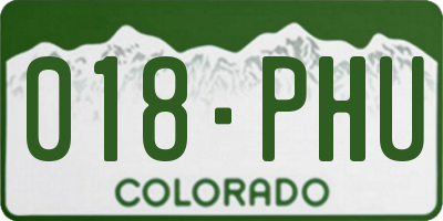 CO license plate 018PHU