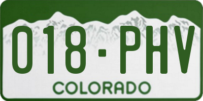 CO license plate 018PHV