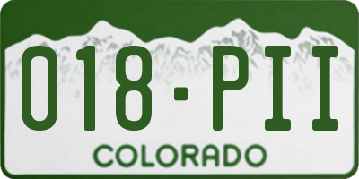 CO license plate 018PII
