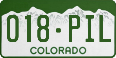 CO license plate 018PIL