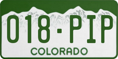 CO license plate 018PIP