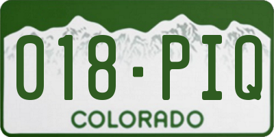 CO license plate 018PIQ
