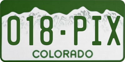 CO license plate 018PIX