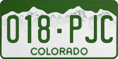 CO license plate 018PJC