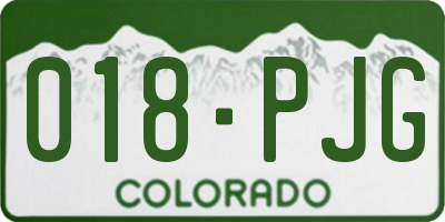 CO license plate 018PJG