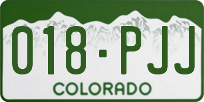 CO license plate 018PJJ