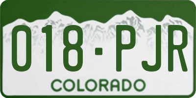 CO license plate 018PJR