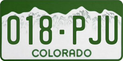 CO license plate 018PJU