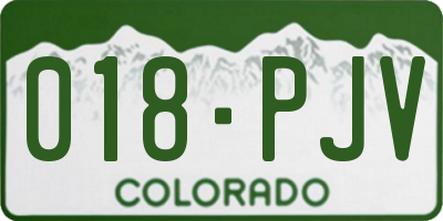 CO license plate 018PJV