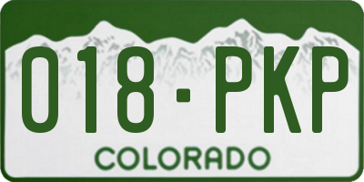 CO license plate 018PKP