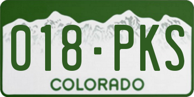 CO license plate 018PKS