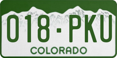 CO license plate 018PKU