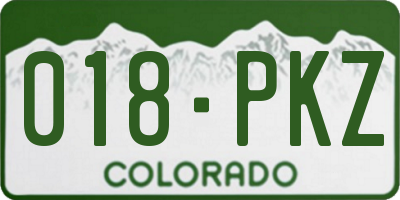 CO license plate 018PKZ