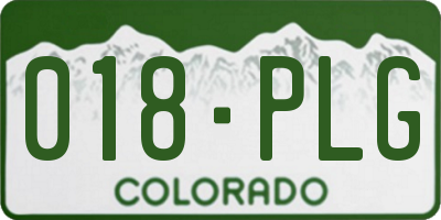 CO license plate 018PLG