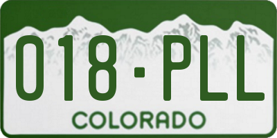 CO license plate 018PLL