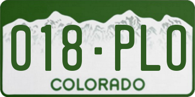 CO license plate 018PLO