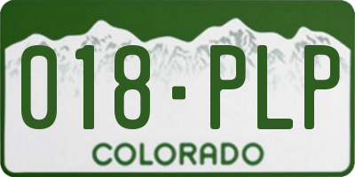 CO license plate 018PLP