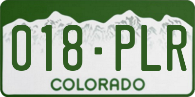 CO license plate 018PLR