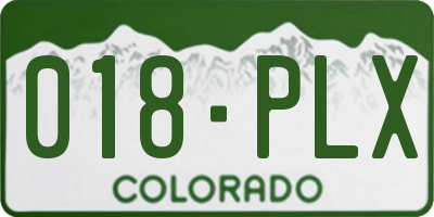 CO license plate 018PLX